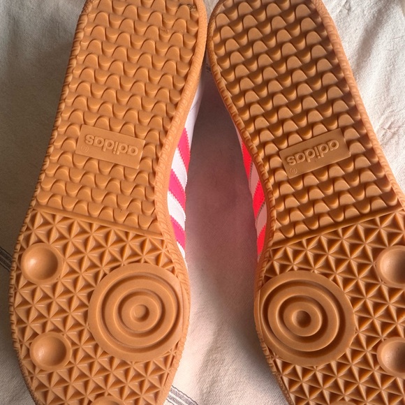 Adidas Women's White and Pink Striped Sneakers - Picture 3 of 4